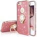 Produktbild iPhone 8 Plus Hülle,iPhone 7 Plus Hülle,iPhone 8 Plus/iPhone 7 Plus Hülle Glitzer Rose Gold,Surakey Glitzer Silikon Hülle für iPhone 8 Plus mit Ring Fingerhalterung Ständer TPU Hülle, Diamant Glanz Kristall Strass Funkeln Bling Glitter Shinning Muster Stoßdämpfend Ultra Dünn Kratzfeste TPU Silikon Schutz Handy Hülle Handytasche Silikon Crystal Case Durchsichtig Schutzhülle Etui Bumper Schale Case Cover für Apple iPhone 8 Plus/iPhone 7 Plus, Rose Gold