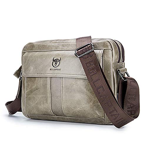 Preisvergleich Produktbild Bangxiu Herren Umhängetasche Herren Umhängetaschen Erste Schicht Leder Schulter Crossbody Tasche Sport Casual Crossbody Herren Tasche schönes Geschenk zum Erntedankfest (Color : Bronze, Size : L)
