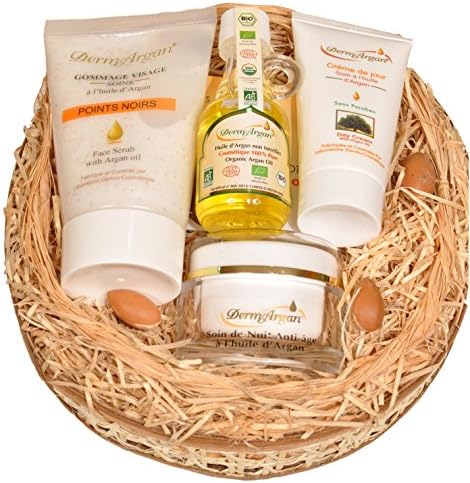 Anti Aging Valentine's And Christmas Gifts Set For Women And Men. Anti Aging Night Cream (50ml) + Pure Argan Oil (40ml) + Arg an Day Cream (50ml) + Face Scrub (125ml). Specialist Skin Care Products For Face, Body And Hair. Gift Baskets With Everyday Essential Beauty Kit.