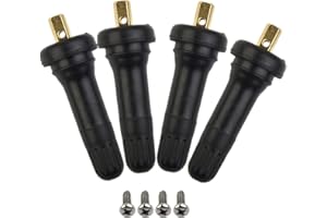 Emiif Kit di riparazione stelo TPMS valvola sensore pressione pneumatici 4pcs per Ford Fiesta Focus Mondeo , Nero