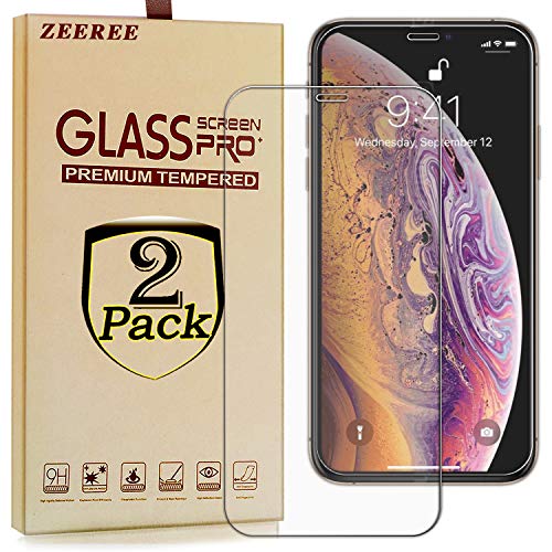 Preisvergleich Produktbild ZEEREE [2 Stück] Für Apple iPhone XS Max Panzerglas Schutzfolie, Ultra Strapazierfähig Härtegrad 9H Displayschutzfolie für Apple iPhone XS Max A2104 A1921 (6,46 Zoll)