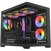Terranova Kumandalı 6 ARGB Fanlı Nova Beyaz Midi Tower Cam Panel Gaming Oyuncu Bilgisayar Kasası (Siyah)