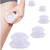 Ventouses Massage MYAYD - Lot De 4 Tailles (L à XS) - Silicone Doux, Pour Détente Et Circulation Sanguine