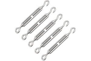 CERIOLL Tendeur De Cable, Tendeur Cable Acier, 5 Pièces Tendeur INOX, M6 Tendeur Cable, Tendeur Crochet Et œil Acier Inoxydable 304, Tendeur Acier, Tendeur De Fil De Tendeur M6, Tendeur De Fil Tendeur M6