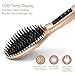 Bestidy Hair Straightener Brush,Ceramic Heating Straightening Irons Anti Scald,LCD Display- For Silky Hair (Golden)