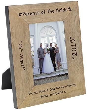 Parents of the Bride Engraved Oak Wood Veneer Frame 6x4