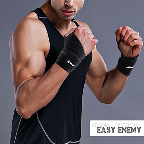 Ipow [1 Paar] Wrist Wraps verstellbare Handgelenkstütze | Handgelenkbandage | Handgelenkschoner zur wirkungsvollen Unterstützung und Entlastung für Alltag Fitness und Kraftsport - 2