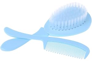 IKAAR Baby Brush and Comb Set Cute Safety Bathing Soft Care Brush Comb Set Infant Hair Scalps Head Massager for Newborn Baby Girls and Boys Blue