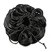 Homgaty Women's Lady Clip in Ponytail Wave Hair Bun Extension Cover Hairpieces Black