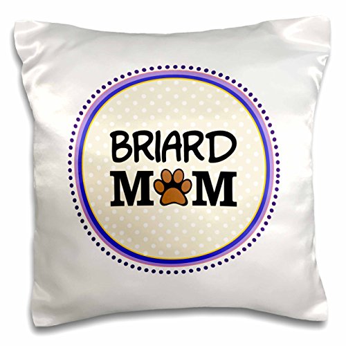 InspirationzStore Pet designs - Briard Dog Mom - Doggie mama by breed - paw print mum love - doggy lover - proud pet owner circle - 16x16 inch Pillow Case (pc_151707_1)