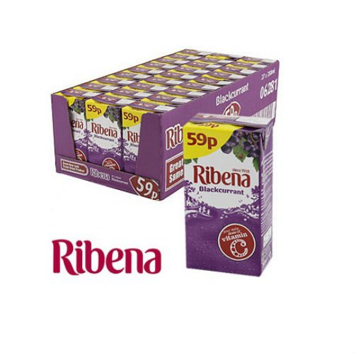 Ribena Blackcurrant Flavour Cartons Furit Juice 250ml Pack Of 24 Cartons