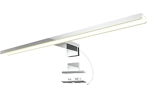 SSC-LUXon LEVA - Lampada da specchio per bagno, 50 cm, 9 W, IP44, luce bianca calda, 230 V, cromata lucida, 3 in 1, set da 1