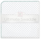 SwaddleDesigns Ultimate Receiving Blanket, Polka Dots (SeaCrystal)