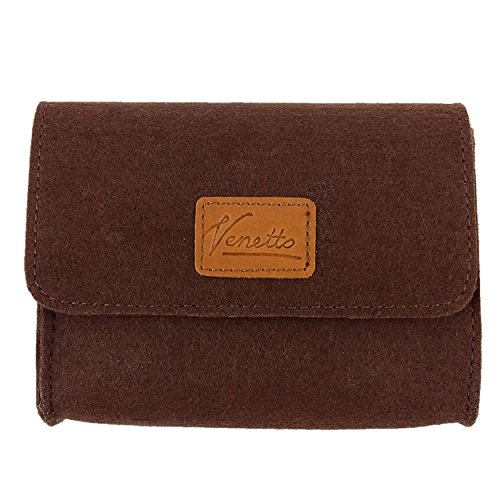 Täschchen Mini Hülle Tasche aus Filz für Zubehör und Accessoires (Netzteil, PC Maus, E-Zigarette, Kosmetik) Braun