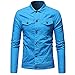 Produktbild Geili Herren Denim Jacket Jeansjacke Männer Herbst Stretch Große Größen Jeans Jacke Basic Einfarbige Umlegekragen Knöpfen Jacke Vintage Slim Fit Mantel Sweatjacke Sportswear