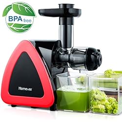 Extracteur de Jus, Homever Sans BPA Extracteur de Jus de Fruits et Légumes avec Moteur Silencieux et Fonction Inverse, et Livré avec un Pichet à Jus et un Pinceau, une oxydation minimale