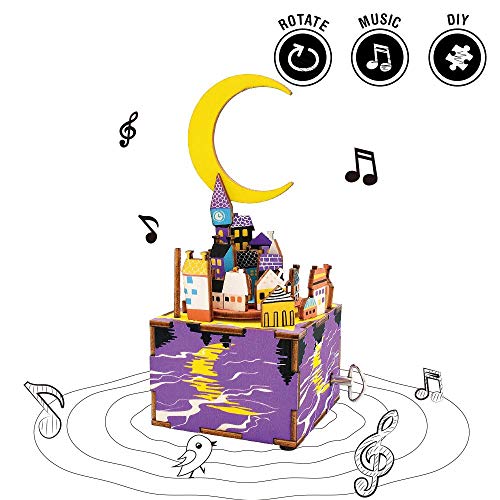 Preisvergleich Produktbild 3D-Puzzle Puzzle Handmade Musik-Box Star City Moon Night