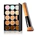 Finejo 15 Color Camouflage Concealer Make Up Cream Palette with Brush