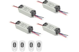 YASORN eMylo Smart Wireless RF Controlador del motor Interruptor de RF relé 220V Motor Control remoto Interruptor 90-250V para puerta enrollable/cortinas eléctricas/bomba Control Motor adelante/atrás 4 Pack