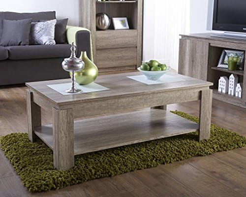 Canyon Oak Modern Contemporary Design Coffee Table With Undershelf