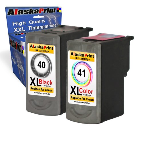 Premium 2er Set Kompatible Druckerpatronen Als Ersatz für Canon PG-40 XL + CL-41 XL für Canon IP1200 iP1600 MP150 MP450 MP450 series MP450x MX300 IP2500 IP2600 iP1300 MP170 MP460 MP470 (Schwarz , Farbig) 40+41-Canon