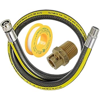 1 Meter Flexible Gas Hob Connector Hose – 1000mm, 1/2 BSP Female, For 15mm Pipe
