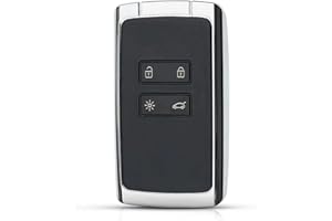 AUTOZOCO Carcasa Mando Llave del Coche 4 Botones, Funda de Llave de 4 Botones, Compatible con Renault Kadjar, Megane 4, Espace 5, Clio 5, Koleos 2, Captur 2, Talisman, Scénic 4, Duster, Plata