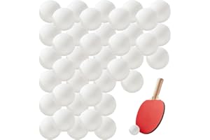 NyxSeat 40 pelotas de ping pong de mesa blancas, de plástico, sin costuras, con textura mate, pelotas de tenis de mesa para deportes, juegos, fiestas, piscinas, adecuadas para adultos y principiantes