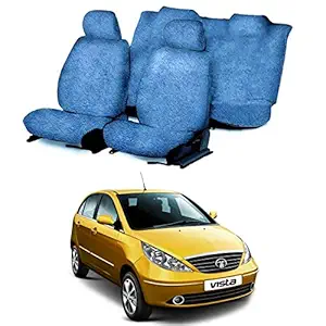 Chiefride Cotton Car Seat Cover for Tata Indica Vista (5 Seater) (Blue)