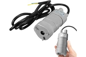 CJBIN Tauchpumpe 12V Dauerbetrieb, Grau, Polypropylen (PP), Wasserpumpe, 5 m Hub, 840 L/H Durchfluss, 12V DC, 1.2A, für Auto, Caravan, Marine Boot, Camping, Aquarium, Gartenbewässerung