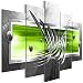 Produktbild decomonkey Bilder Abstrakt 225x100 cm XXL 5 Teilig Leinwandbilder Bild auf Leinwand Vlies Wandbild Kunstdruck Wanddeko Wand Wohnzimmer Wanddekoration Deko 3D grün grau