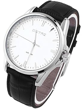 Dictac Herren Legierung Armbanduhr mit echtem Schwarz Leder Uhrenarmband Lederarmbanduhr japanischen Bewegung...