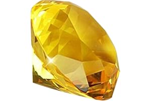 FENGSHUISALE Feng Shui 4 cm Cristal Diamant Rainbow Perles de Verre Sphère Cristaux décoratifs Craft Cadeau W3808 Jaune