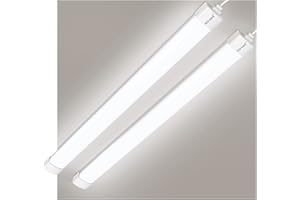 Luz de tubo LED, Airand 120CM 36W LED IP66 Luminaria de Taller 4000K Luz de Techo Impermeable Lámpara LED Blanco Natural para Garaje Oficina Supermercado Bodega Departamento Baño Cocina(2PCS)