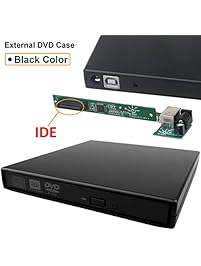 PC Laptop Portable Slim USB 2.0 To SATA & IDE External CD-RW DVD-RW Burner Writer Copier Reader Rewritable Combo CD DVD Rom Drive Enclosure Case Cover Caddy For All Laptop Desktop Netbook Notebook Apple MAC PC Laptop Computer Notebook - 1 Year Warranty Free & Fast Same Day Dispatch UK Seller (IDE, Black)
