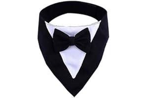 ZCSOWE 1 Pezzo Bandana Per Cani Smoking e Smoking Per Cani, Smoking Cani Formale Bandana Nuziale Collare a Bandana，Sciarpa Triangolare Per Animali Domestici, Sciarpa Formale Per Matrimoni Bandana Regolabile