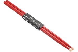 sourcing map Maple Wood Drumstick Anti Slip Handle Grips 7A Red Classic Drum Stick Wood Tip for Drumming Musical Instrument Percussion