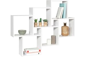 IDMarket - Etagère Murale Double Position Lucas Blanche