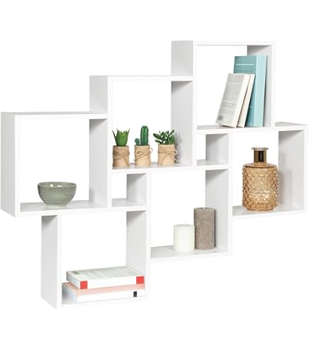 Étagère Murale D'Angle ISA - 5 Niveaux - Bois Foncé Vieilli - Panneau Particules - Neuf