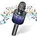 Produktbild Hizek Mikrofon kabellos, Mikrofon Bluetooth Karaoke Studio Duo Singen für Kinder Erwachsene Familie mit LED Lichter Lautsprecher für iPhone Android iPad Mikrofon PC für Gesang Hotels Party – Schwarz