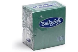 DOT HORECA SOLUTIONS 100 Tovaglioli 2 veli VERDE di carta 24x24 cm (aperti) e 12x12 cm (chiusi) da cocktail aperitivo buffet feste party catering tovagliolini finger food monouso usa e getta