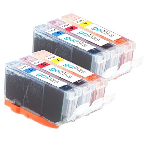 2x Canon CLI-521 C/M/Y Farbe Set (6 Tinten) - Kompatible Druckerpatronen Cyan / Magenta / Gelb für Canon PIXMA iP3600, iP4600, iP4700, MP540, MP550, MP560, MP620, MP630, MP640, MP980, MP990, MX860, MX870 (Inhalt: CLI-521C, CLI-521M, CLI-521Y)