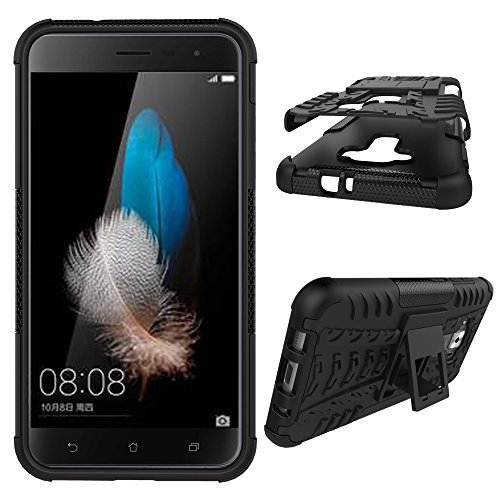 Zenfone 3 5 2 ZE520KL Funda Mama Mouth Heavy Duty silicona h  brida con soporte C  scara de Cubierta Protectora de Doble Capa Funda Caso para Asus Zenfone 3 5 2 ZE520KL Smartphone 2016 Negro