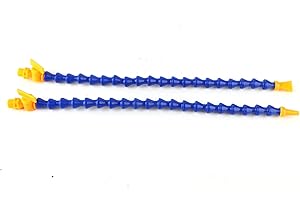 HILITAND Tubo flexible de refrigerante, 12 piezas aerosol universal Plástico Agua Aceite 1/4"PT Rosca Manguera plana/redonda Boquilla para torno Torno CNC con válvula Azul amarillo