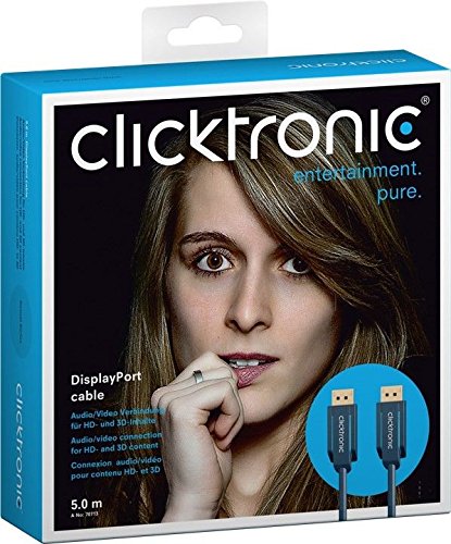 Clicktronic Casual DisplayPort-Kabel (Audio/Video Verbindung für HD- und 3D-Inhalte, 5m) - 5