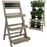 Blumentreppe aus FSC® Holz 74 x 39 x 40 cm in weiß...