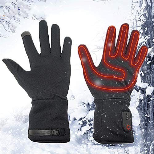 KKCD-gloves Guantes Calefactables para Hombre Y Mujer, Guantes Impermeables para Climatizada Al Aire Libre Ciclismo Snowboard De La Motocicleta Senderismo Esquí Handwarmer,Negro,XL