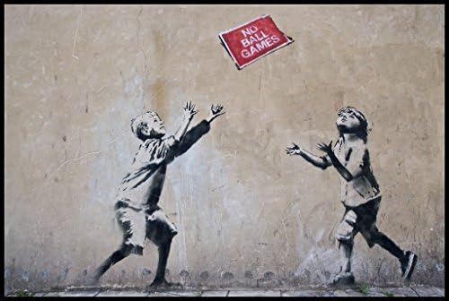 Banksy No Ball Games Art Poster Print in All Sizes-A2