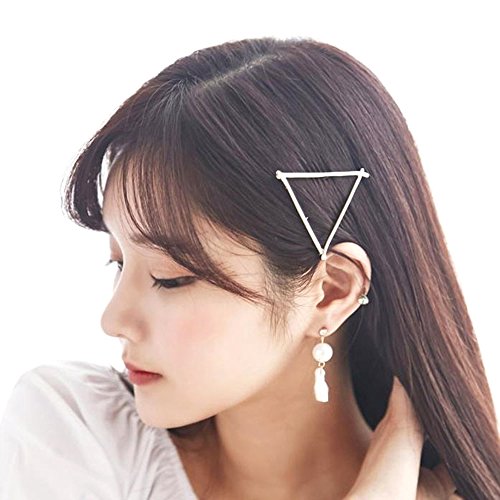 Contever® Elegant Dreieck Haarclips Haarschmuck hair accessories Pack 2 (Golden + Silber) - 7
