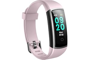 ASIAMENG Reloj Deportivo Hombres Mujeres Podómetro Presión Arterial Reloj Deportivo Monitor de frecuencia cardíaca Pulsera Inteligente IP68 Contador de calorías para Android iOS (Rosa)